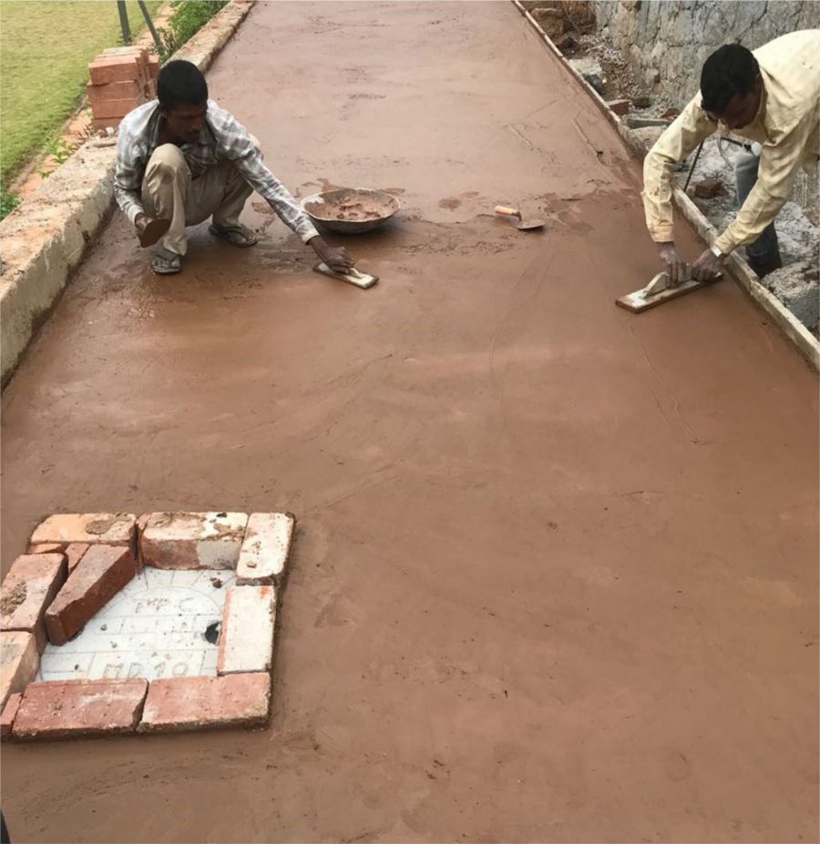 Making the mud concrete pathway