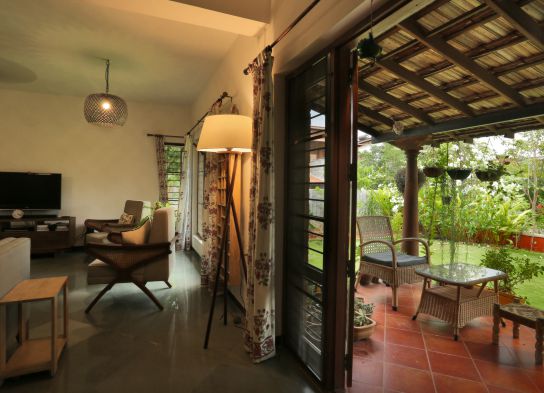 Living room connected to the verandah which overlooks the park